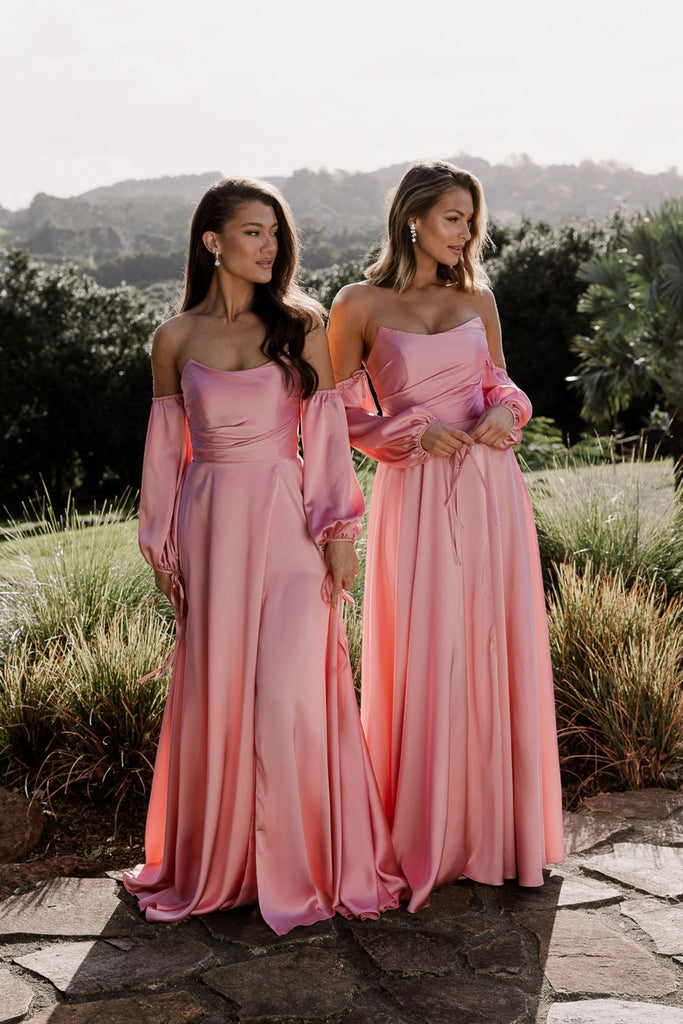 Violette Detachable Bishop Sleeve Bridesmaids Dress - TO895