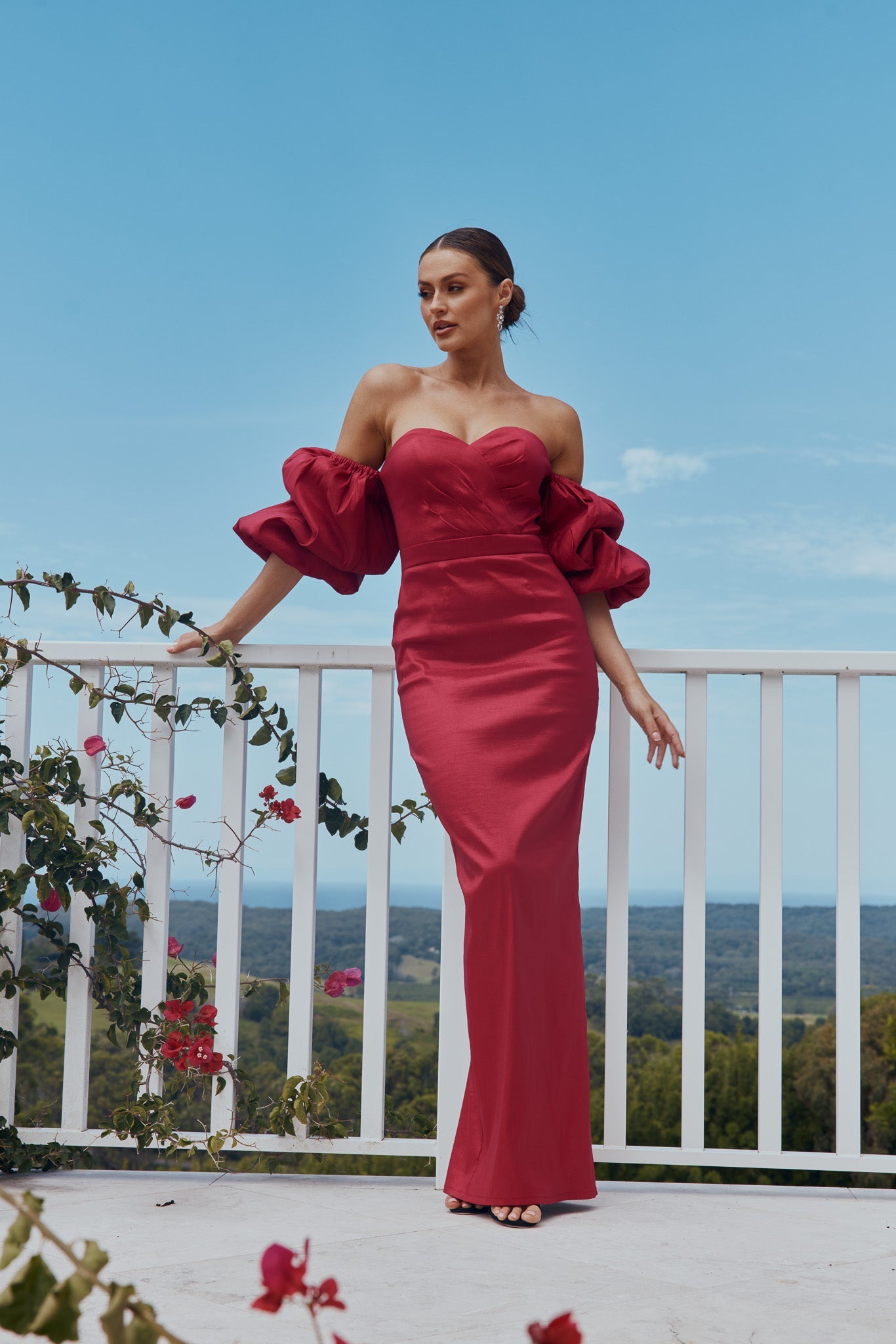 Vivienne Puff Sleeve Evening Dress – PO2303 – Sentani Boutique