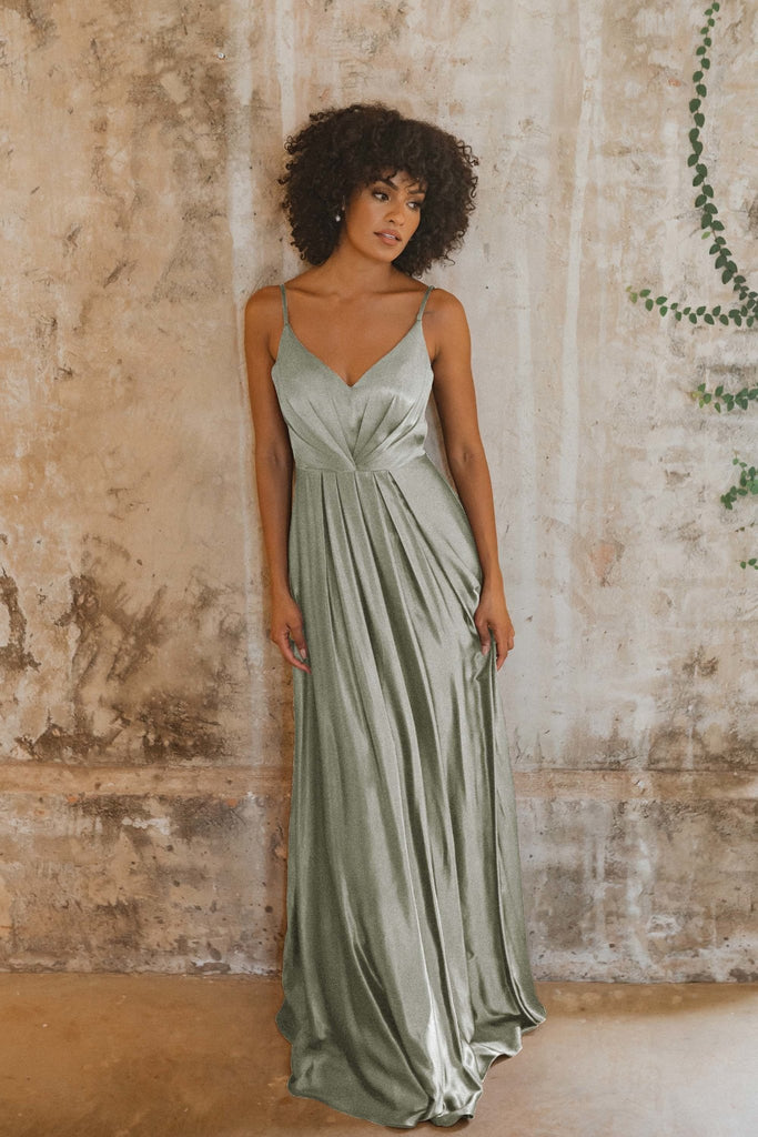 Yulara Long Satin Bridesmaids Dress – TO863