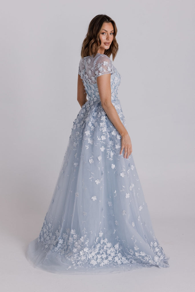 Yvonne A-Line Floral Lace Special Occasion Gown - MO13