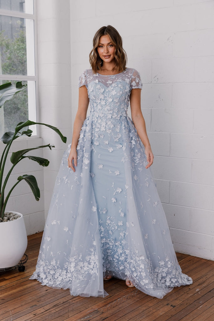 Yvonne A-Line Floral Lace Special Occasion Gown - MO13